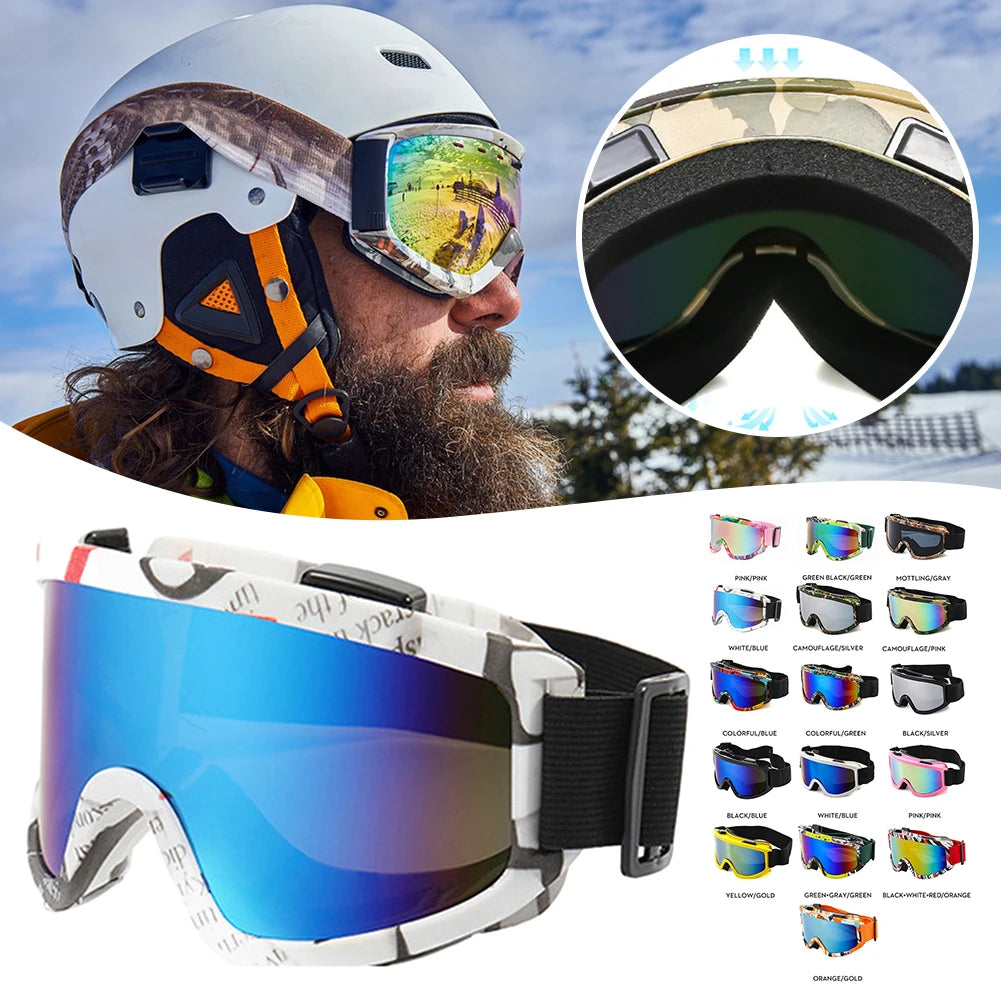 Lunettes de Ski/Snowboard colorées résistantes, lunettes de protection coupe-vent