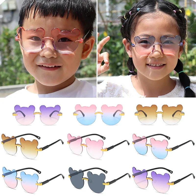 Lunettes de soleil pour enfants, résistantes aux UV, à la mode et mignonnes pour garçons et filles design oreilles d'ours